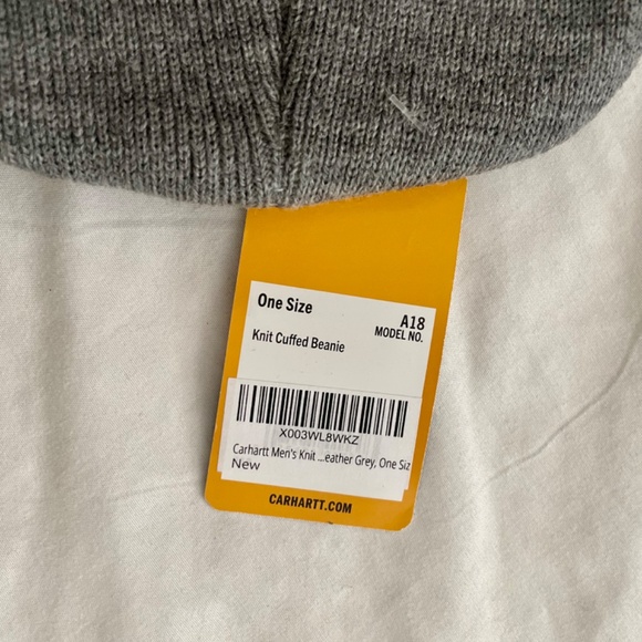 Carhartt Gray Knit Cuffed Beanie Hat A18 New NWT - Picture 3 of 4